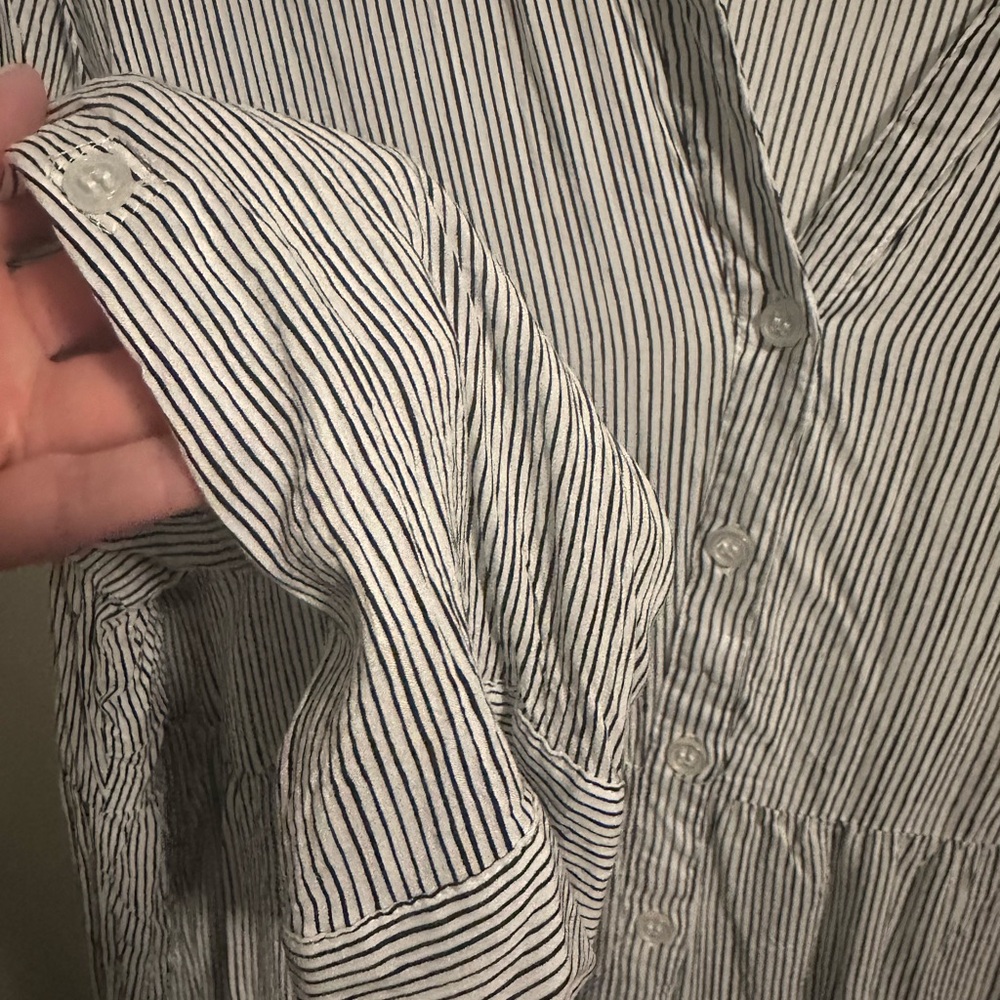 Cynthia Rowley Black and White Striped Plenum Blouse - Picture 3 of 4